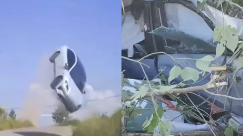 景德镇汽车凌空飞起